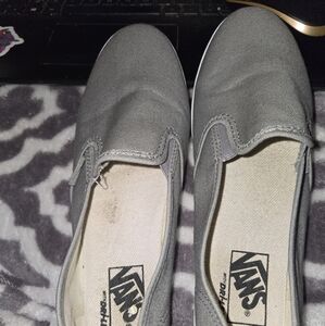 Grey Vans Classic Slip ons with dri-lex